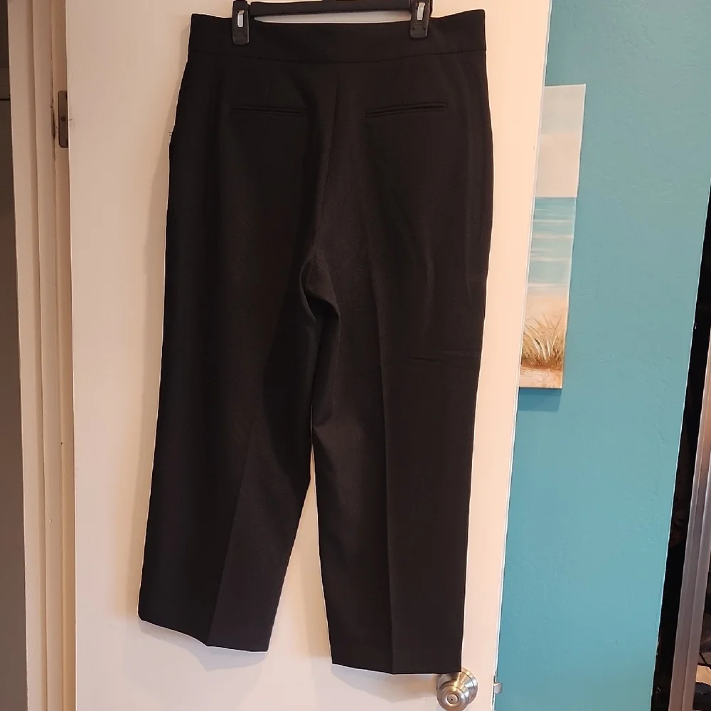 Ann Taylor Black Wide Leg Crop Pants - Picture 4 of 7